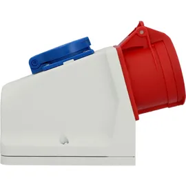 Unitec PCE CEE-Kombi-Wandsteckdose 1x Schutzkontakt 1x CEE 16A blau