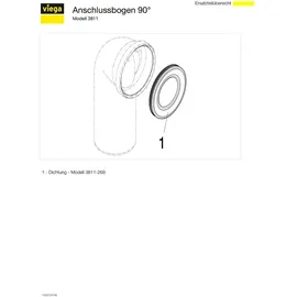 Viega WC-Anschlussbogen 3811 90 Grad, DN 100, weiss