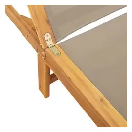 vidaXL Sonnenliege mit Tisch Taupe Massivholz Akazie und Textilene