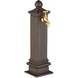 Relaxdays Standbrunnen antik, mit Wasserhahn, HBT: 47x14x18,5 cm, Gartenzubehör, Gartendeko