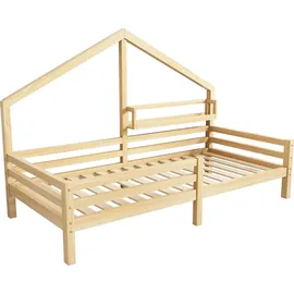 SOFTWEARY Hausbett 90 x 200 cm Kiefer natur beige