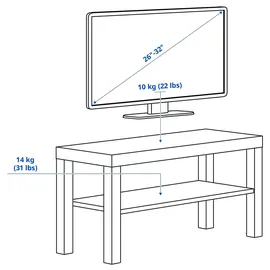 IKEA LACK TV-Bank 90x36x35 cm Weiß Metall