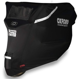 Oxford PROTEX Stretch-Passform Premium Stretch-Passform Outdoor Motorrad Abdeckung - Schwarz, Medium