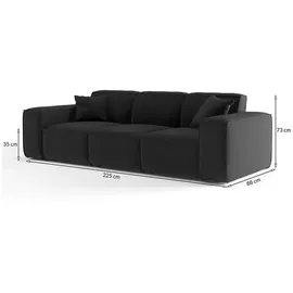 Fun Möbel Sofaset Designersofa CELES PREMIUM 3-1-1 in Stoff Scala Anthrazit - Grau