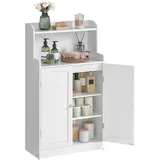 VASAGLE Badezimmerschrank mit 2 Türen, und Eingeböden, wolkenweiß