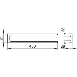 Keuco Edition 11 Handtuchhalter 450 mm, starr, Schwarzchrom gebürstet