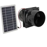 URPIZY Solar Lüftungsventilator 12V Mit 10W Solarpanel Rund Abluftventilator Für RV Camping Gewächshaus Dachboden Boot Ventilator System(black)