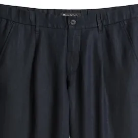 Marc O'Polo Tapered, Leinenhose mit Gürtelschlaufen Modell Osby Jogger Dunkelblau, 34/32