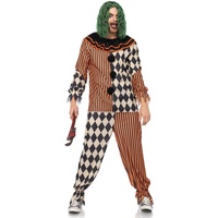 Leg Avenue 85622-2 teilig Creepy Circus Clown, Männer Karneval Kostüm Fasching, XL, Mehrfarbig