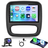 Android Autoradio 2 Din für Opel Vivaro Renault Trafic FIAT Talento Nissan NV300 mit Wireless Apple Carplay Android Auto Navi GPS WiFi 9 Zoll Autoradio mit Bluetooth FM/RDS/DAB/DVR Rückfahrkamera