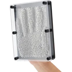 Kreatives 3D Nagelbild für Handabdrücke, 18x13cm – 3D Pin-Art-Spielzeug mit 2160 Metallstiften, schwarz/silber, immer wieder verwendbar