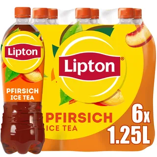 LIPTON ICE TEA Peach, Eistee mit Pfirsich Geschmack, EINWEG (6 x 1.25L)