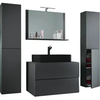 VCM Lendas XL 5-tlg. anthrazit/schwarz Waschbecken 60 cm