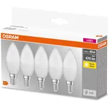Osram LED BASE Classic B E14 Sockel, Kerzenform, Warmweiß (2700K), 470 lm, 2700 K, 4,9 W, 4058075184411,