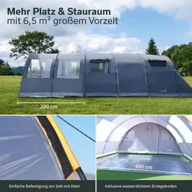 Skandika Gotland 6 Vorzelt 450 x 290 x 210 cm Grau/Orange