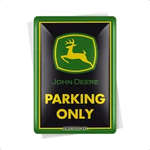 Nostalgic Art Nostalgic-Art Retro Blechpostkarte, 10 x 14 cm, John Deere Parking Only – Geschenk-Idee für Traktor-Fans, Original Lizenzprodukt (OLP), Postkarte aus Metall, Mini-Blechschild als Grußkarte