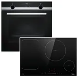 Siemens Herdset Siemens Backofen Kindersicherung + Midea Induktionskochfeld Booster autark 70 cm