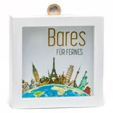 Home-Flair Spardose mit Motiv Bares für Fernes 15cm – Große Sparbüchse für Erwachsene & Jugendliche – Kreative Geschenkidee zum Geburtstag & Geldgeschenke