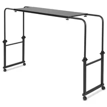 eloneo Betttisch auf Rollen, höhenverstellbar 78 bis 120cm, längenverstellbar 119 bis 190cm, schwarz