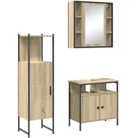 VidaXL Badezimmermöbel Set mit Regal 3 pcs Braun 33