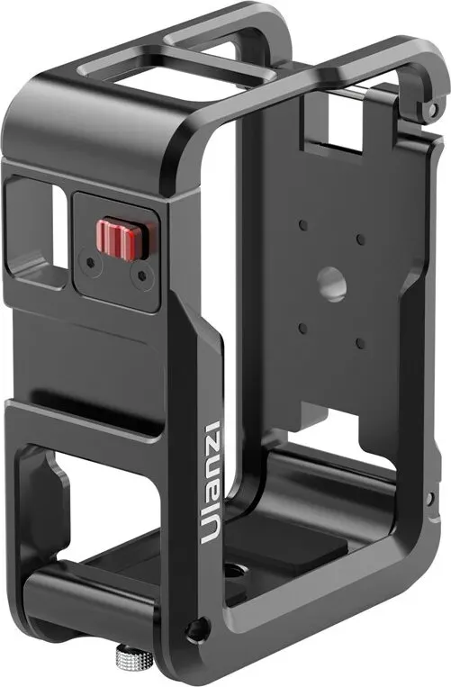 ULANZI Metallkäfig Cage für DJI Osmo Action 3 Kamera Gehäuse, Schutzrahmen mit DJI Action Connection, 1/4'' & gopro Schnittstelle, Quick Release Akku Wechsel, Aussparung für Ladeanschluss