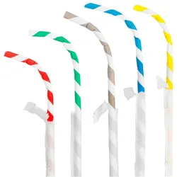 MONOUSO - Trinkhalme Flexibel Papierhülle Ø6mm 23cm (250 Stück)