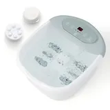 GOPLUS Fußbadewanne mit Massage & Heizung, Fußbad Massagegerät abnehmbaren Massageperlen, 35-46 °C, Elektrisches Fußbad mit Zeitschaltfunktion (Grau)