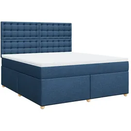 vidaXL Boxspringbett mit Matratze Blau 180x200 cm Stoff
