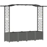 vidaXL Hochbeet mit Rankgitter und Dach 204 x 40 x 141 cm Hellgrau