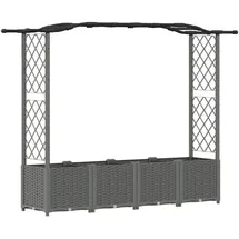 vidaXL Hochbeet mit Rankgitter und Dach 204 x 40 x 141 cm Hellgrau