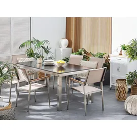 Beliani Grosseto Set 6-tlg. Schwarz/Beige/Silber