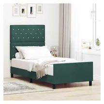 vidaXL Boxspringbett 100 x 200 cm Dunkelgrün