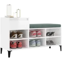 VidaXL Schuhregal Hochglanz-Weiß 102x36x60 cm Holzwerkstoff