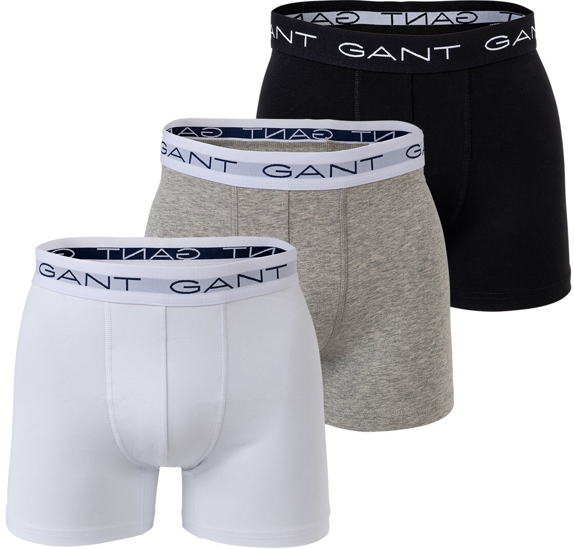 GANT Herren Boxer Shorts, 3er Pack - Boxer Briefs, Cotton Stretch Grau S