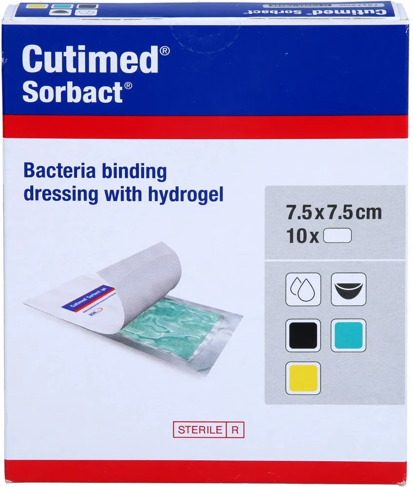 Cutimed Sorbact Gel Kompressen 7,5x7,5 cm 10 St