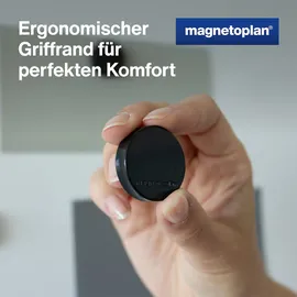 Magnetoplan Ergo-Magnete, medium, schwarz, Pack a 10 Stück