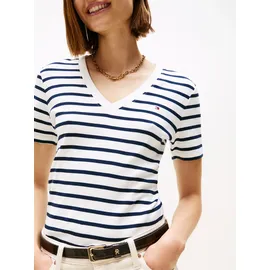 Tommy Hilfiger Slim Fit T-Shirt aus reiner Baumwolle, Weiss, XS