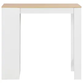 vidaXL Bartisch mit Regal 110 x 50 x 103 cm Weiß