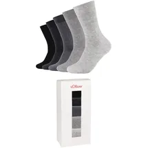 s.Oliver Essentials Socks 5er Pack Kurzsocken Schwarz/Grau 35-38