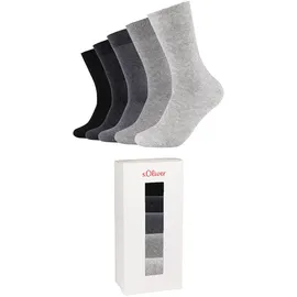 s.Oliver Essentials Socks 5er Pack Kurzsocken Schwarz/Grau 35-38