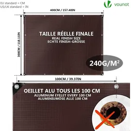 VOUNOT Abdeckplane 3 x 4 m Braun