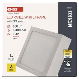EMOS LED Panel 7,6 W quadratisch 680 lm weiß