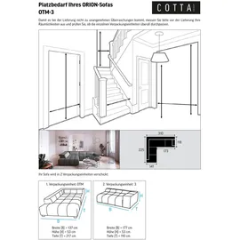 Cotta Ecksofa COTTA "Orion L-Form", schwarz (charcoal), B:310cm H:70cm T:225cm, 100% Polyester, Sofas, Ecksofa, mit Kopfteilverstellung & 5 Nierenkissen