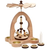 SIGRO Holz Tischpyramide für Teelichter und Kerzen, Tischpyramide Weihnachtsdekoration
