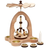 SIGRO Holz Tischpyramide für Teelichter und Kerzen, Tischpyramide Weihnachtsdekoration