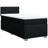 vidaXL Boxspringbett mit Matratze Schwarz 100x200 cm Stoff