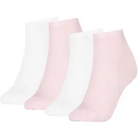 Tommy Hilfiger Damen Quarter Socken Kurzsocken Casual Short Socks 4 Paar, Farbe:Mehrfarbig, Menge:4 Paar (2x 2er Pack), Größe:35-38, Artikel:-102 pink combo - 35-38
