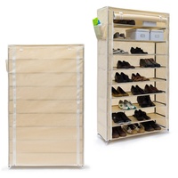 Relaxdays 2 x Schuhschrank VALENTIN hoch beige