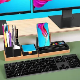 COFI 1453 Einstellbarer Schreibtisch-Organizer - Magnetische Holzplatte mit 6 Fächern