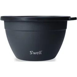 Salatschüssel S'WELL "S'well Onyx Salad Bowl Kit, 1.9L", schwarz, B:21cm H:12cm T:19cm, Edelstahl, Schüsseln, Therma-S'well-Technologie, vakuumisolierten Außenschale